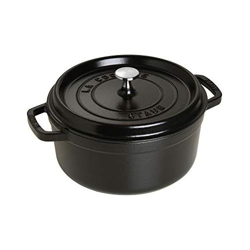  Staub Brater rund aus Gusseisen in schwarz - Durchmesser/ Fassungsvermoegen 24 cm/ 3,8 Liter