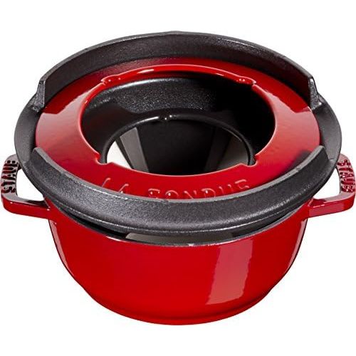  Staub Fondueset, Induktionsgeeignet, Gusseisen, Kirschrot, 1 Einheiten