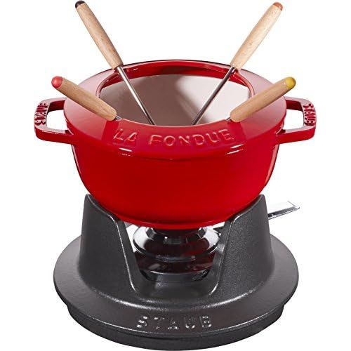  Staub Fondueset, Induktionsgeeignet, Gusseisen, Kirschrot, 1 Einheiten