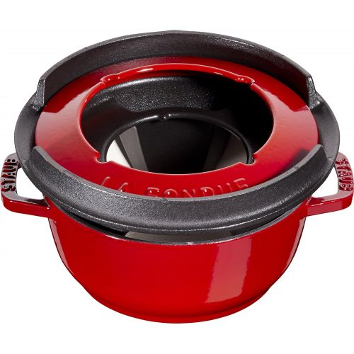  Staub Fondueset, Induktionsgeeignet, Gusseisen, Kirschrot, 1 Einheiten