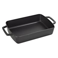 STAUB Cast Iron Roasting Pan, 12x8-inch, Black Matte: Baking Dishes: Kitchen & Dining