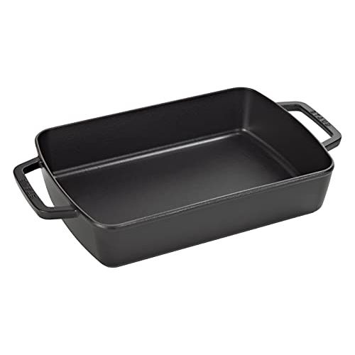  STAUB Cast Iron Roasting Pan, 12x8-inch, Black Matte: Baking Dishes: Kitchen & Dining