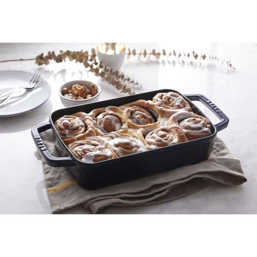  STAUB Cast Iron Roasting Pan, 12x8-inch, Black Matte: Baking Dishes: Kitchen & Dining