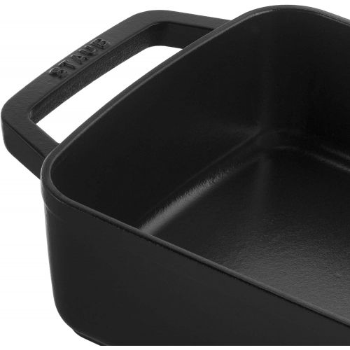  STAUB Cast Iron Roasting Pan, 12x8-inch, Black Matte: Baking Dishes: Kitchen & Dining