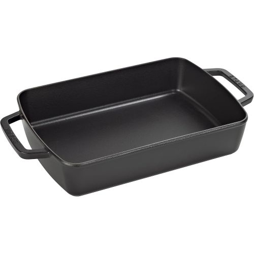  STAUB Cast Iron Roasting Pan, 12x8-inch, Black Matte: Baking Dishes: Kitchen & Dining