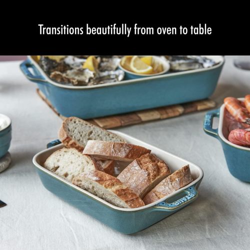  Staub Ceramic Baking Dish Set, 3pc, Rustic Turquoise