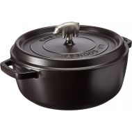 Staub 196128806 Cast Iron Cochon Shallow Wide Round Cocotte, 6-quart, Burnt Orange