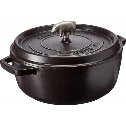  Staub 196128806 Cast Iron Cochon Shallow Wide Round Cocotte, 6-quart, Burnt Orange