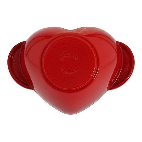  Staub 1100006 Cast Iron Heart Cocotte, 1.75-Quart, Cherry