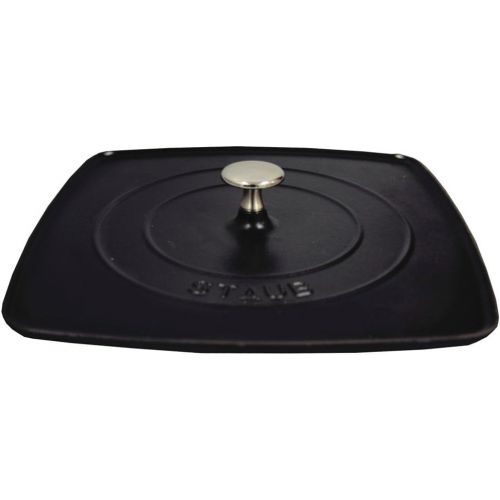  Staub 1203123 Cast Iron Square Grill Press, 10.3-inch, Black Matte