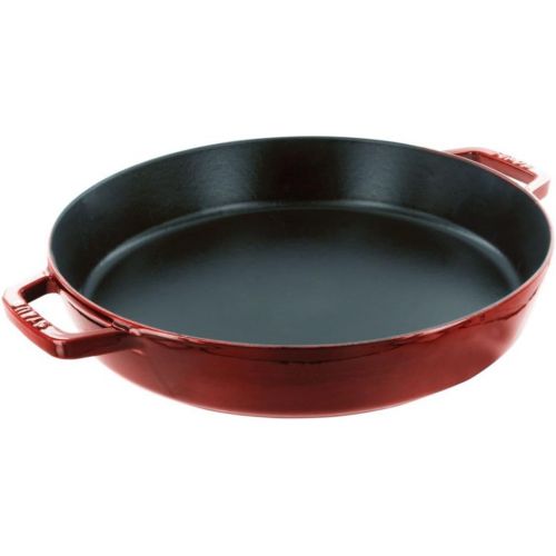롯지 Staub 1313425 Cast Iron Double Handle Fry Pan, 13-inch, Black Matte