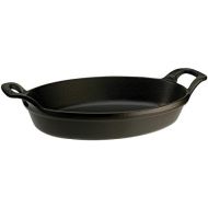 Staub 1303323 Cast Iron Oval Baking Dish, 12.5x9-inch, Black Matte
