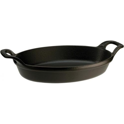 롯지 Staub 1303323 Cast Iron Oval Baking Dish, 12.5x9-inch, Black Matte