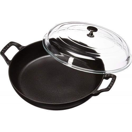  Staub 14813023 Braiser with Glass Lid, 3.5-Qt, Matte Black