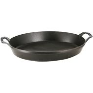 Staub 13003725 Cast Iron Oval Baking Dish, 14.5x11.2-inch, Matte Black