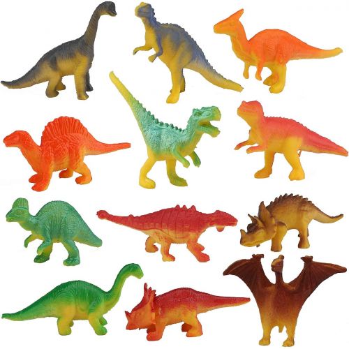  STEAM Life 46 Piece Mini Dinosaur Toy Set - Dinosaur Toys for 3 4 5 6 Year Old Boys and Girls - STEM Toys Dinosaurs Toy Set 36 Dinos a Playmat and Props - Triceratops Pterodactyl a