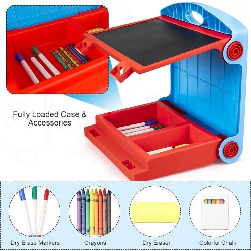  [아마존베스트]STEAM Life Tabletop Easel for Kids - Art Easel for Toddler - Chalkboard White Board for Kids - Dry Erase Table Top Easel for Kids - Portable Desktop Easel and Art Set for Toddlers