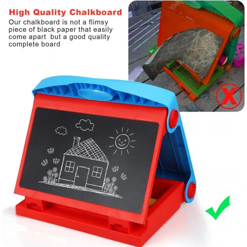  [아마존베스트]STEAM Life Tabletop Easel for Kids - Art Easel for Toddler - Chalkboard White Board for Kids - Dry Erase Table Top Easel for Kids - Portable Desktop Easel and Art Set for Toddlers
