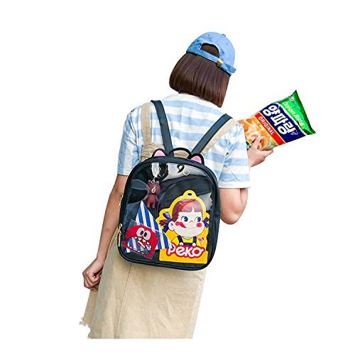  STEAMEDBUN SteamedBun Ita Bag Ears Candy Leather Backpack Girls Transparent Beach School Bag