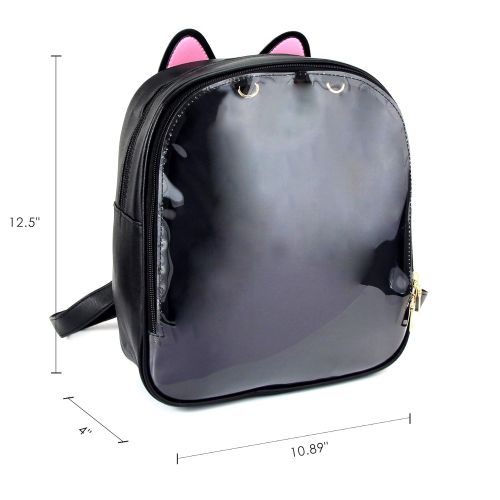  STEAMEDBUN SteamedBun Ita Bag Ears Candy Leather Backpack Girls Transparent Beach School Bag