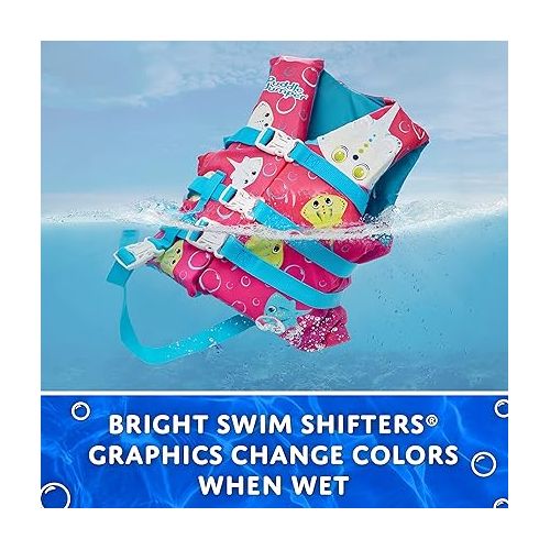  Stearns Puddle Jumper Kids Life Jacket, Color-Changing Life Vest for Kids Weighing 30-50lbs, USCG Approved Type III Life Vest for Pool, Beach, Boats, & More