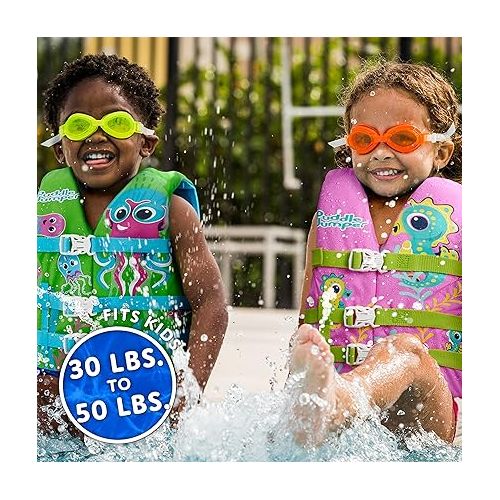  Stearns Puddle Jumper Kids Life Jacket, Color-Changing Life Vest for Kids Weighing 30-50lbs, USCG Approved Type III Life Vest for Pool, Beach, Boats, & More