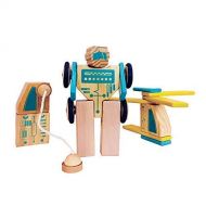 STEM Play Wood Space Toy Magnetic Wood Toys and Building Toys for Kids 20 Pcs with Case - Stem Educational Toys and Robot Space Stem Toys - Stem Toys for Girls and Stem Toys for Bo