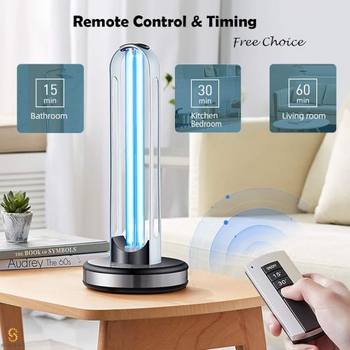  STERILECARES UV Light Sanitizer, Disinfection Germicidal Lamp Sterilizer, UVC Mite-Removal Bulb, Remote & Cycle Timing Control, Radar Sensor, Ozone Free, Kills 99.9% of Germs Viruses for Home R