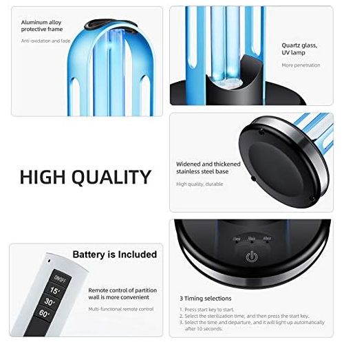  [아마존베스트]STERILECARES UV Light Sanitizer, Disinfection Germicidal Lamp Sterilizer, UVC Mite-Removal Bulb, Remote & Cycle Timing Control, Radar Sensor, Ozone Free, Kills 99.9% of Germs Viruses for Home R