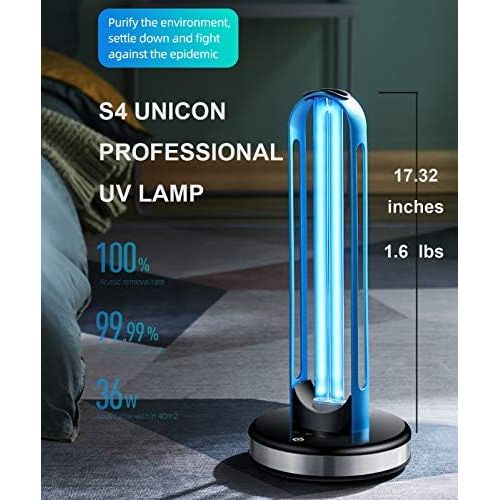  [아마존베스트]STERILECARES UV Light Sanitizer, Disinfection Germicidal Lamp Sterilizer, UVC Mite-Removal Bulb, Remote & Cycle Timing Control, Radar Sensor, Ozone Free, Kills 99.9% of Germs Viruses for Home R