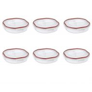 STERILITE Sterilite 03918606 Ultra-Seal 4.8 Cup Round Divided Dish, Clear Lid & Base with Rocket Red Gasket, 6-Pack