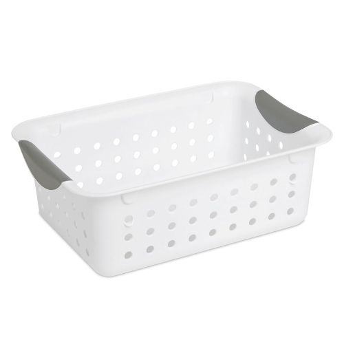  STERILITE Sterilite 16228012 Small Ultra Basket with Titanium Inserts, White, 24-Pack