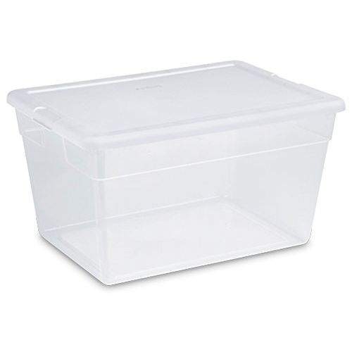  STERILITE Sterilite 56 Quart Clear Storage Box See-through with White Lid (Pack Of 8)