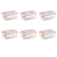 STERILITE Sterilite 03221106 Ultra Seal 8.3 Cup Food Storage Container, Clear Lid and Base with Tangerine Accents, 6-Pack