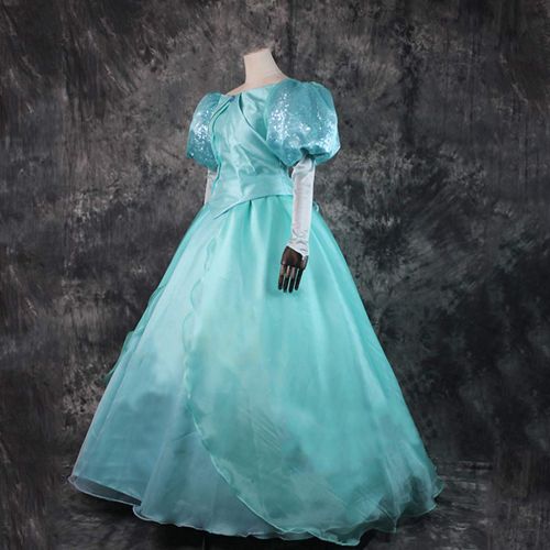  STH Big Shop STH Women The Little Mermaid Princess Ariel Cosplay Costume Green Dress Gown