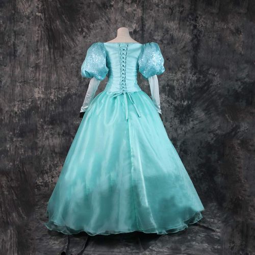  STH Big Shop STH Women The Little Mermaid Princess Ariel Cosplay Costume Green Dress Gown