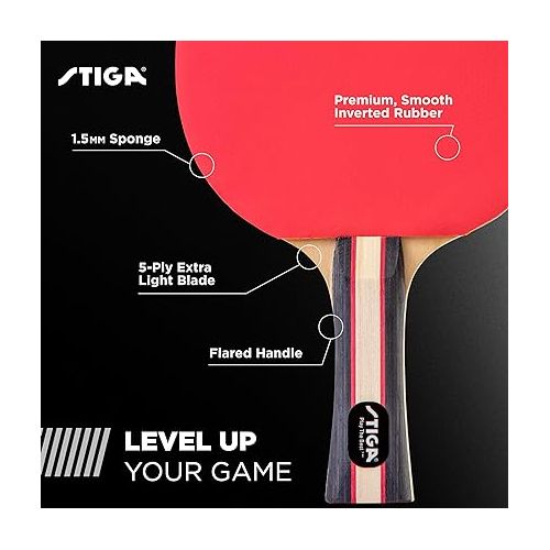 스티가 STIGA Performance 4 Player Ping Pong Paddle Set of 4 - Table Tennis Rackets, 6 - 3 Star Orange and White Balls