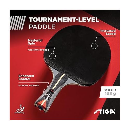 스티가 STIGA Talon Ping Pong Paddle - 6-Ply Ultra-Light Blade - 2mm Tournament-Approved Sponge - Flared Handle for Enhanced Control - Competitive Table Tennis Racket for Family Fun