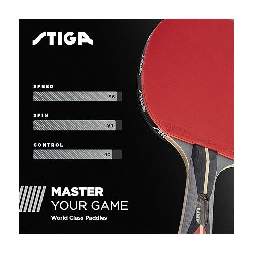 스티가 STIGA Talon Ping Pong Paddle - 6-Ply Ultra-Light Blade - 2mm Tournament-Approved Sponge - Flared Handle for Enhanced Control - Competitive Table Tennis Racket for Family Fun