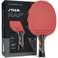 STIGA Raptor Performance Ping Pong Paddle - 7-ply Carbon Fiber Blade - 2mm Premiere Sponge for a Larger Sweet Spot - Flared Handle for Increased Control - Performance Table Tennis Racket