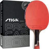 STIGA Pro Carbon Performance-Level Table Tennis Racket with Carbon Technology for Tournament Play - Red and Blue Colors