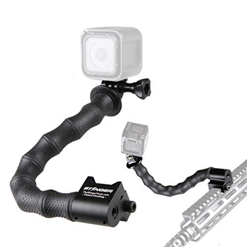  Stinger Python Action Camera Flexible Arm and Rail Mount For Picatinny and Weaver Rail System, Compatible with GoPro, OSMO Action, and other Action Cameras (One Arm)