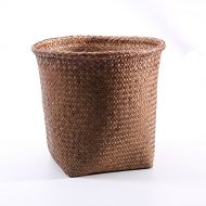 STJK$BMJW Round Straw Flowerpot Cover Storage Basket Basket Containing Instoragebarrels Trash Basket Gardening 15 15 24Cm