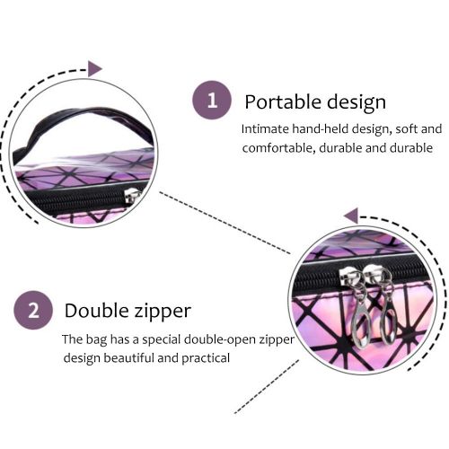  STKJ Makeup Bag, Travel Cosmetic Bags Brush Pouch Toiletry Kit Fashion Women Jewelry Organizer Portable Cube Purse,Purple