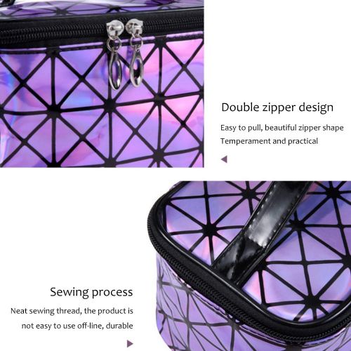  STKJ Makeup Bag, Travel Cosmetic Bags Brush Pouch Toiletry Kit Fashion Women Jewelry Organizer Portable Cube Purse,Purple