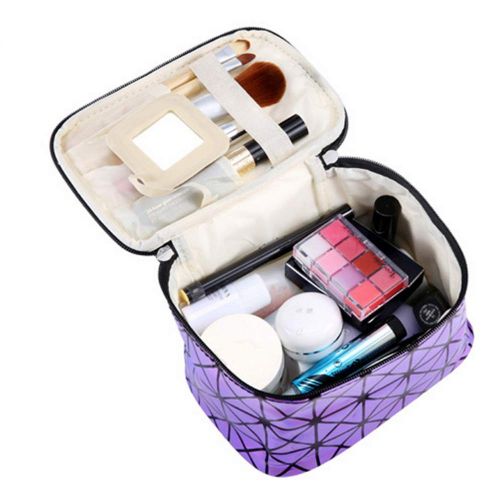  STKJ Makeup Bag, Travel Cosmetic Bags Brush Pouch Toiletry Kit Fashion Women Jewelry Organizer Portable Cube Purse,Purple