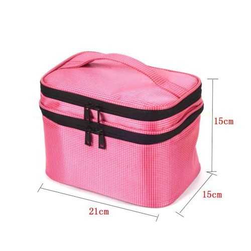  STKJ Travel Makeup Bag with Mirror, Makeup Train Case Travel Makeup BoxPortable Toiletry Organizer Tool Artist Storage Bag Brushes Bag,Black