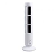 STKJ Tower Fan, with 2 Speed Settings,Quiet,Bladeless Whole-Room Cooling House Floor Pedestal,Low Noise Air Circulator Standing Fan,White