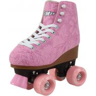STMAX Roller Skates for Girls Size 3.5 Pink Flower for Kids Quad Derby Light with Adjustable Lace System Outdoor rollerskates Girl 4-Wheels Blades Indoor Classic Youth Toddler ABEC-7 35