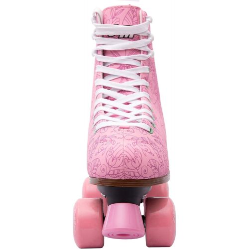  STMAX Roller Skates for Girls Size 3.5 Pink Flower for Kids Quad Derby Light with Adjustable Lace System Outdoor rollerskates Girl 4-Wheels Blades Indoor Classic Youth Toddler ABEC-7 35